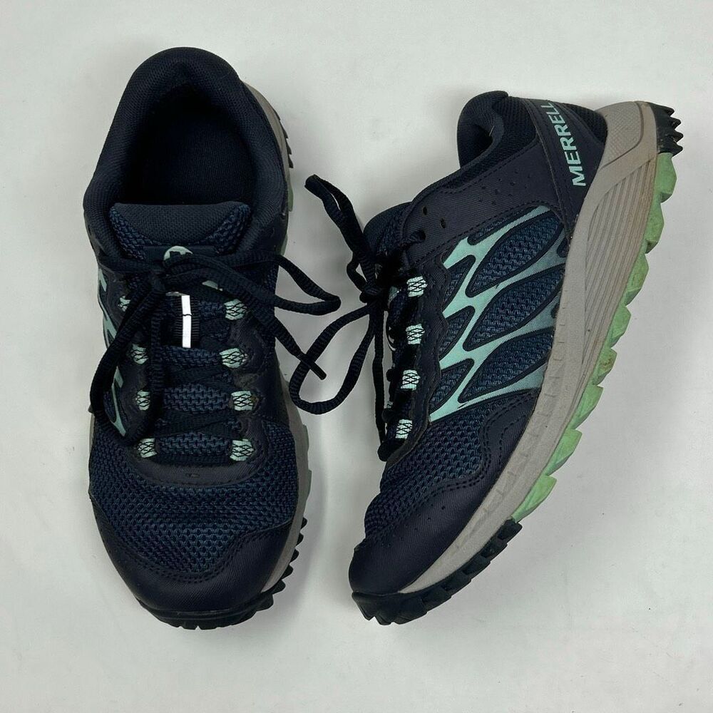 Merrell Wildwood Women’s Hiking Trail Running Shoes Sz 6.5 Navy Blue